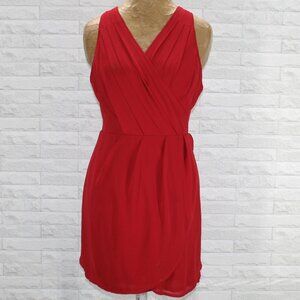 TOBI Dress Pleated Criss Cross Open Back Tulip Skirt Overlay Mini Red Party M